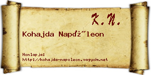 Kohajda Napóleon névjegykártya